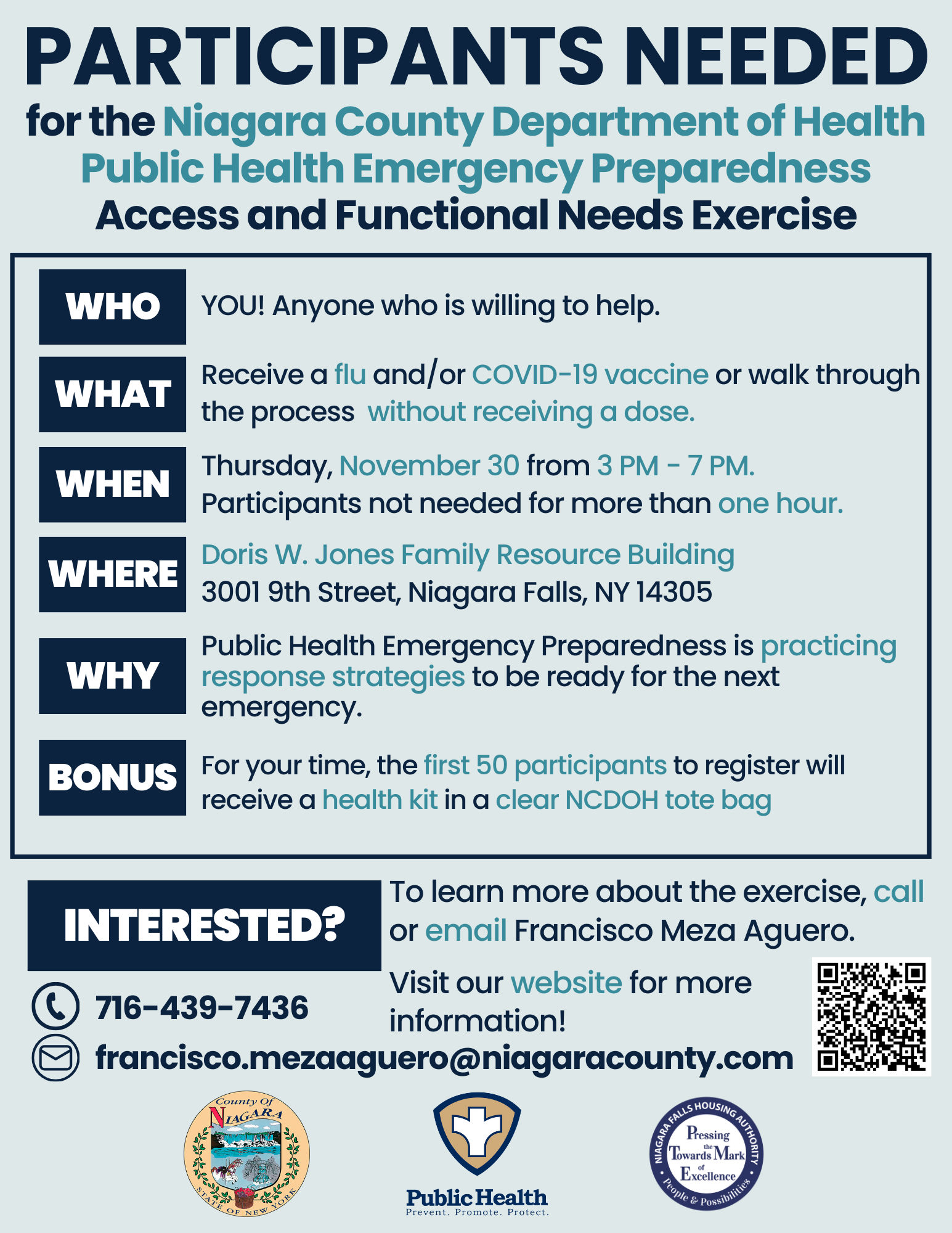 NOV 30 PHEP Exercise Flyer - AW - CALL FRANCISCO